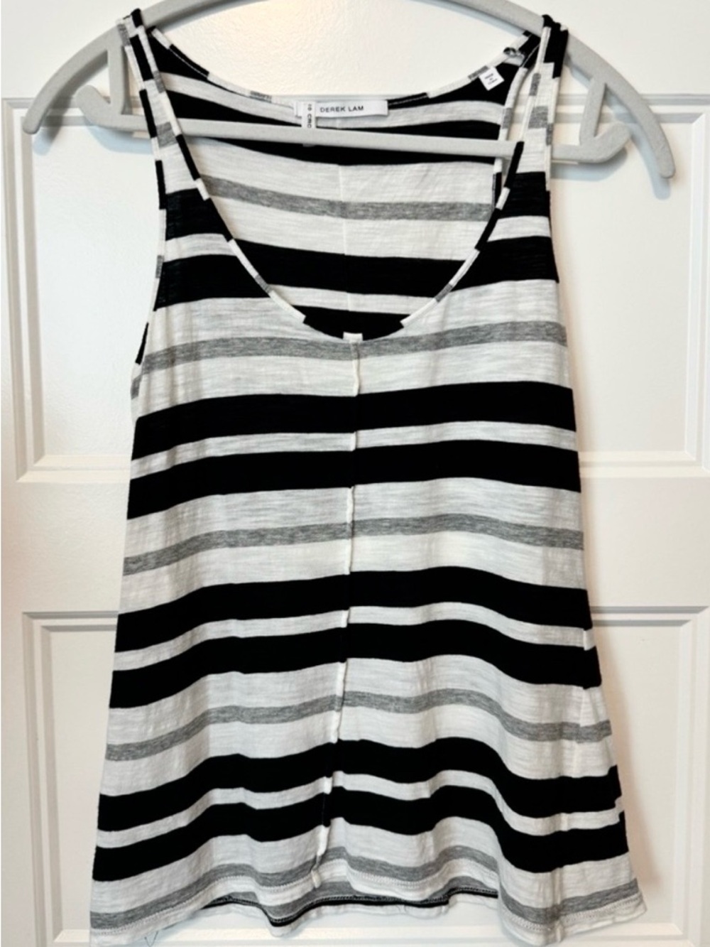 10 Crosby Derek Lam Striped Tank Top Small Black White Modal Designer Basic